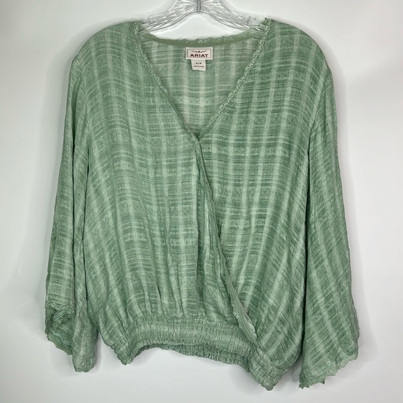 Ariat Rain Kaito Green Blouse Size Medium - Picture 1 of 6